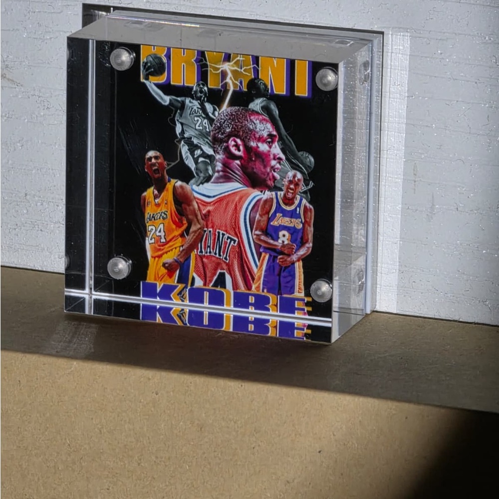 Kobe Bryant Acrylic Display with Purple and Yellow Accents 2x2